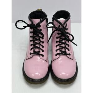 DR MARTENS WOMANS BOOTS PINK USA SIZE 3‎ LACE UP & ZIP UP MODEL 1460J